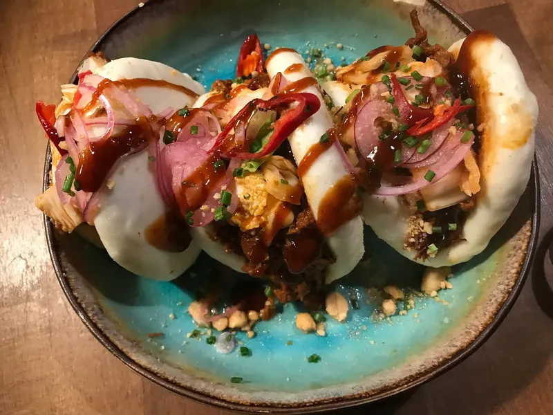 Bao buns with slow-cooked beef and pickled veggies